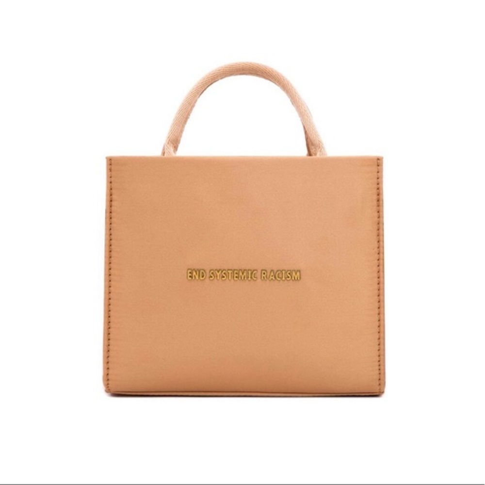 ESR Beige Satin tote Brandon Blackwood